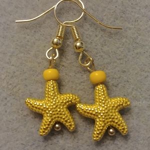 Yellow starfish earrings